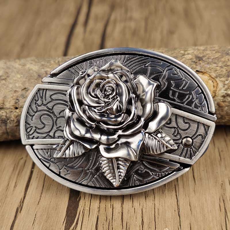 Metal Oval Cowboy Belt Buckle with Hidden EDC Tool