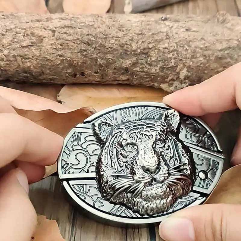 Metal Oval Cowboy Belt Buckle with Hidden EDC Tool