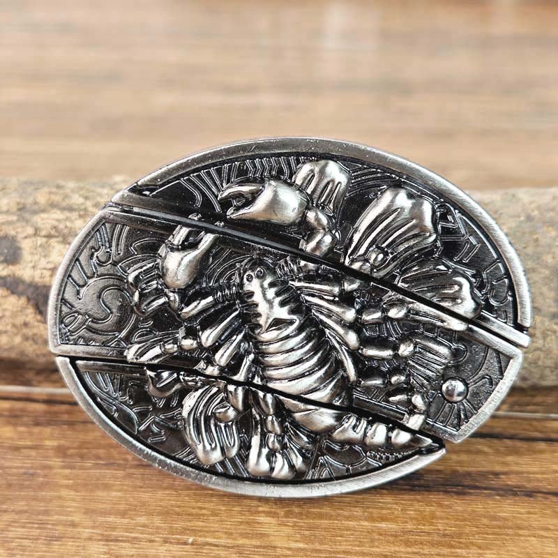 Metal Oval Cowboy Belt Buckle with Hidden EDC Tool