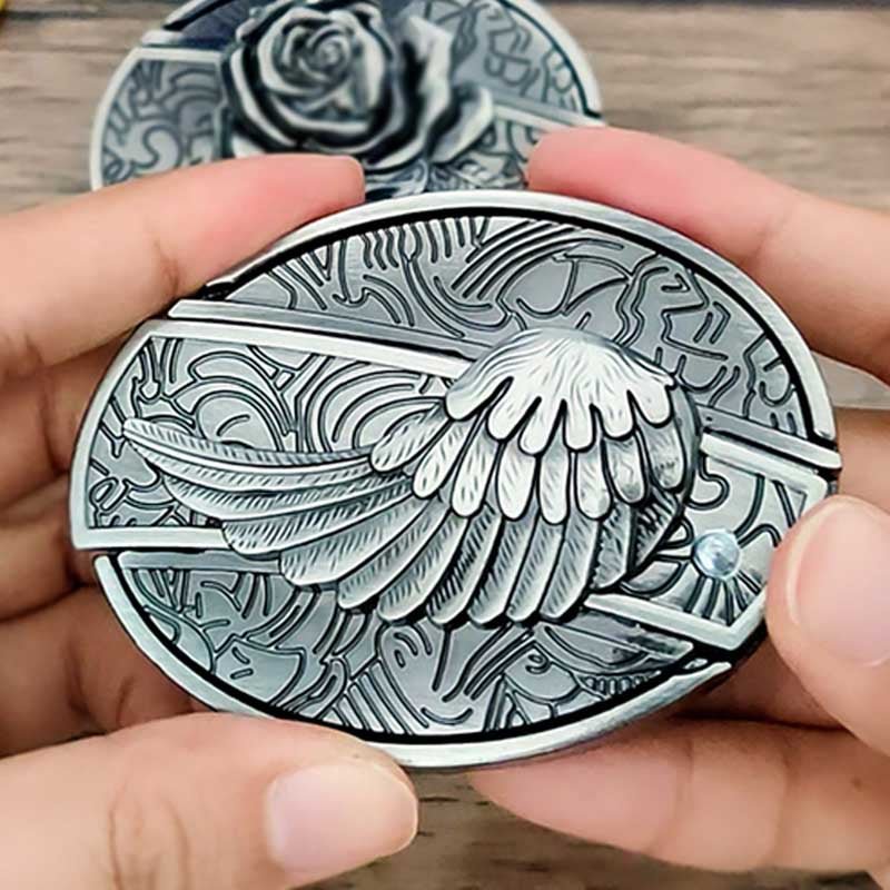 Metal Oval Cowboy Belt Buckle with Hidden EDC Tool