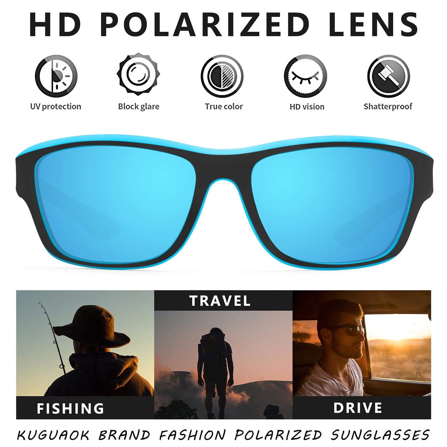 Polarized Anti-Glare Comfort Sunglasses with UV400 Protection
