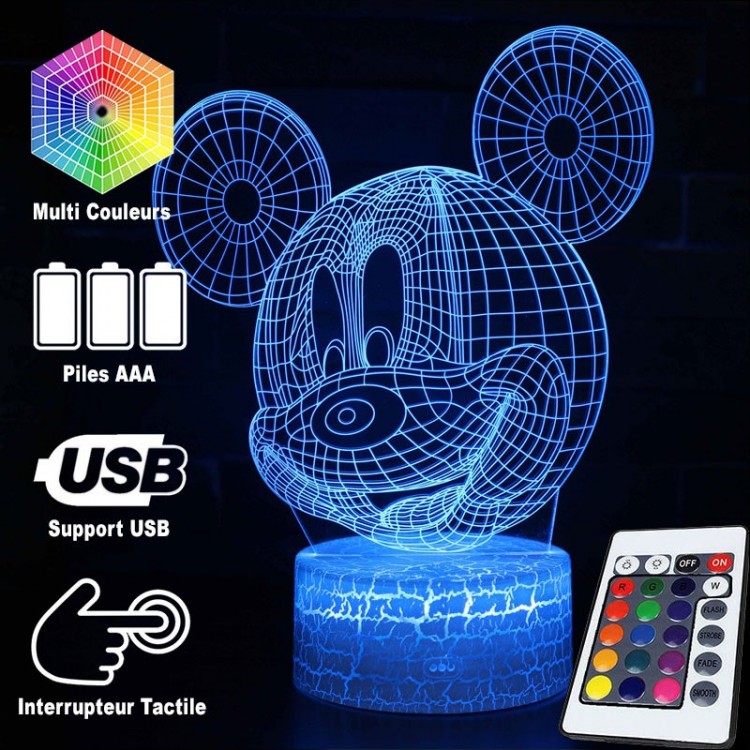 3D Mickey Mouse Head LED Lamp