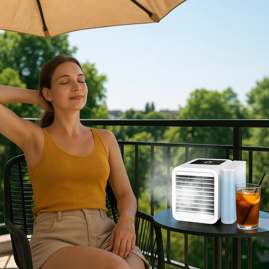 Portable Mini Air Conditioner with 1000ml Water Tank and Adjustable Fan