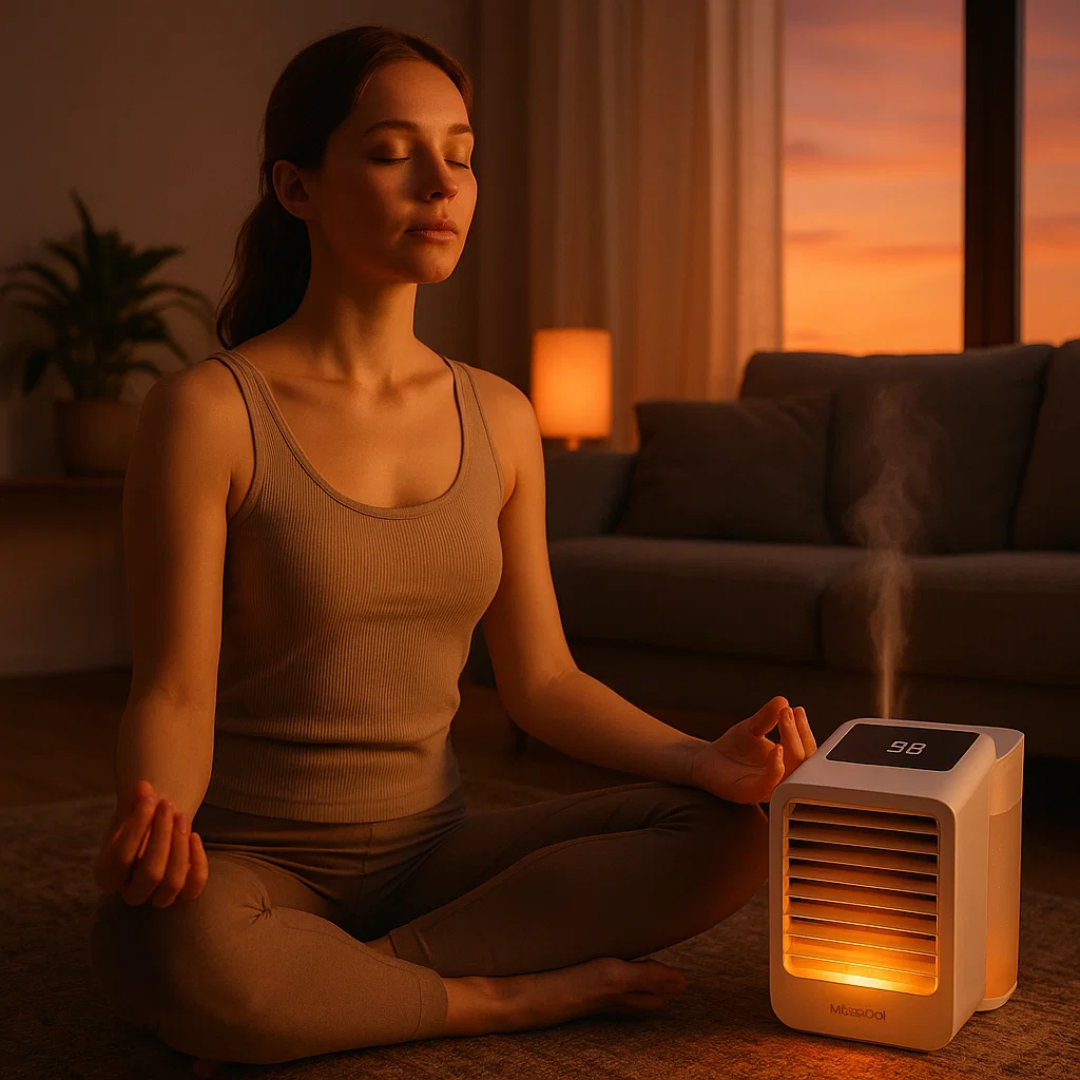 Portable Mini Air Conditioner with 1000ml Water Tank and Adjustable Fan
