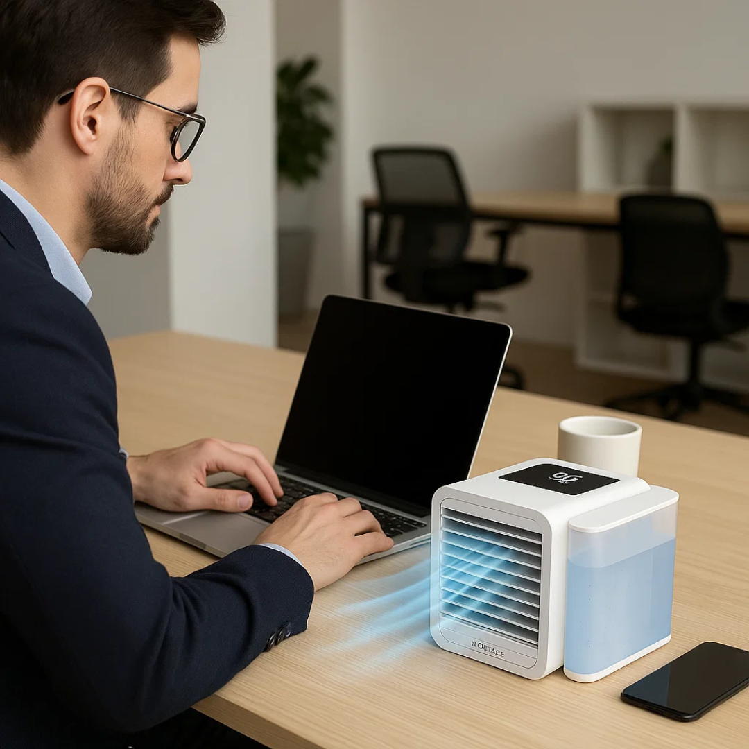 Portable Mini Air Conditioner with 1000ml Water Tank and Adjustable Fan