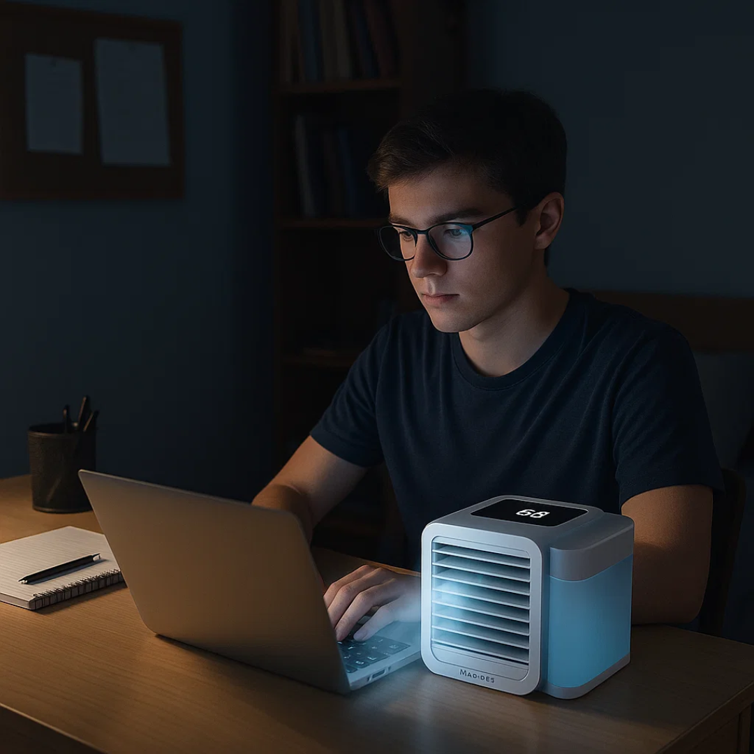 Portable Mini Air Conditioner with 1000ml Water Tank and Adjustable Fan