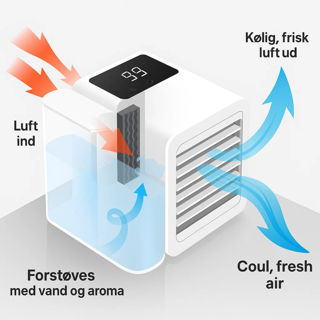 Portable Mini Air Conditioner with 1000ml Water Tank and Adjustable Fan