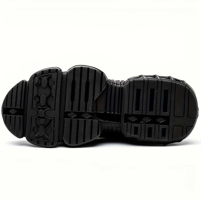 Durable Mid-Top Safety Shoes with Lace-Up Closure and Rubber Sole