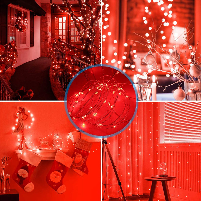 Solar-Powered 33 ft Mini String Lights with 200 LEDs
