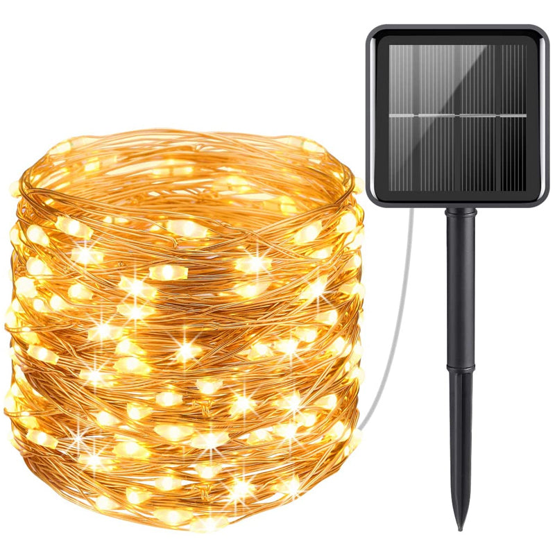 Solar-Powered 33 ft Mini String Lights with 200 LEDs