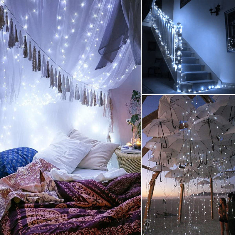 Solar-Powered 33 ft Mini String Lights with 200 LEDs