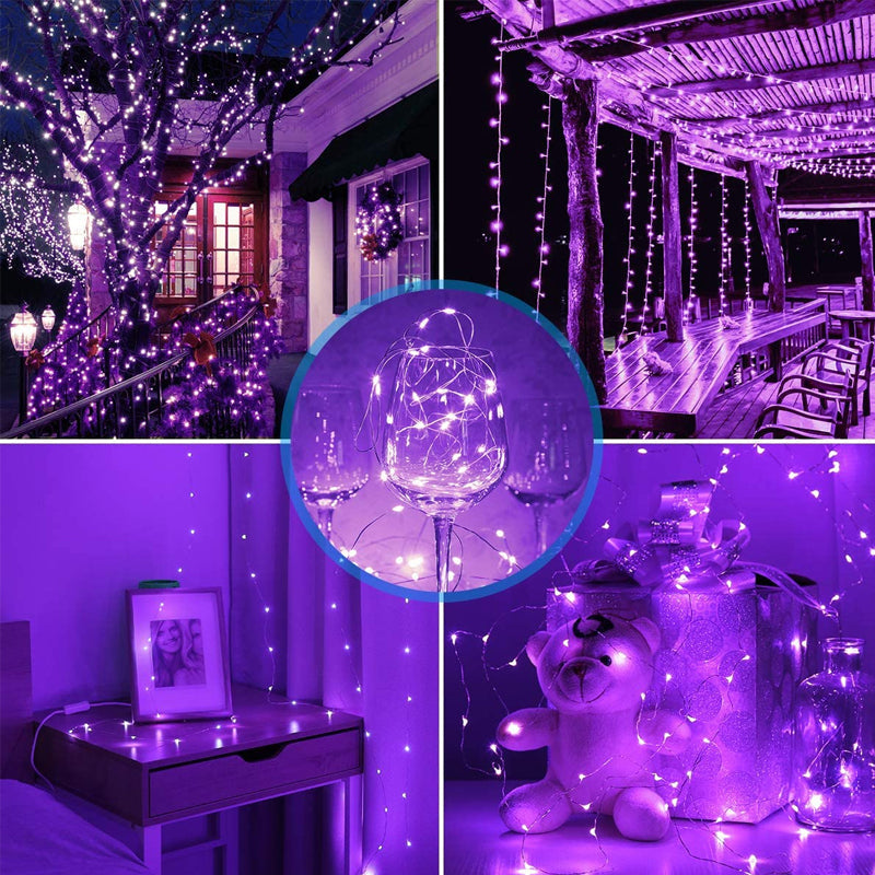Solar-Powered 33 ft Mini String Lights with 200 LEDs