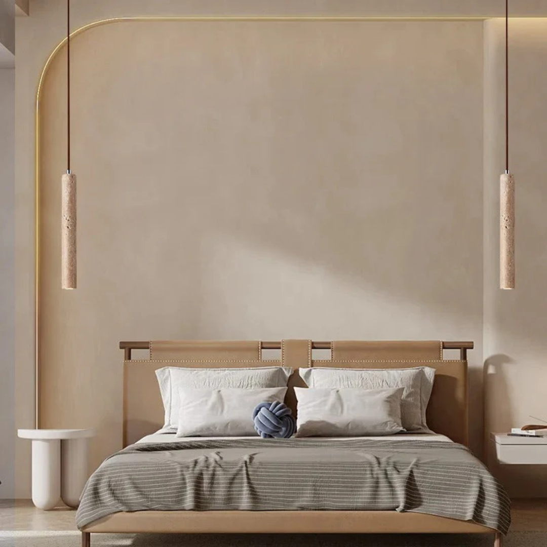 Minimalist Travertine LED Pendant Chandelier