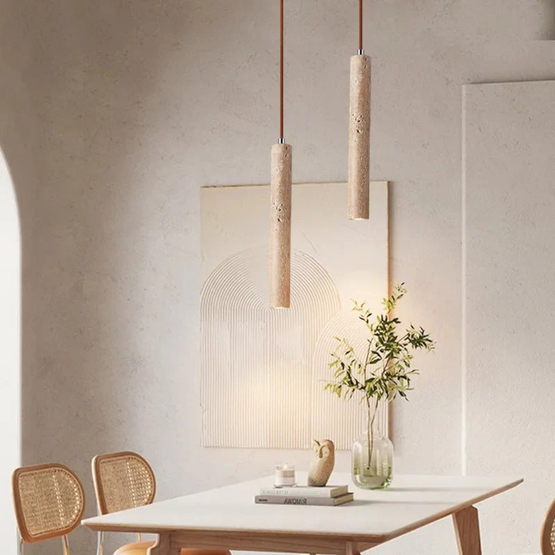 Minimalist Travertine LED Pendant Chandelier