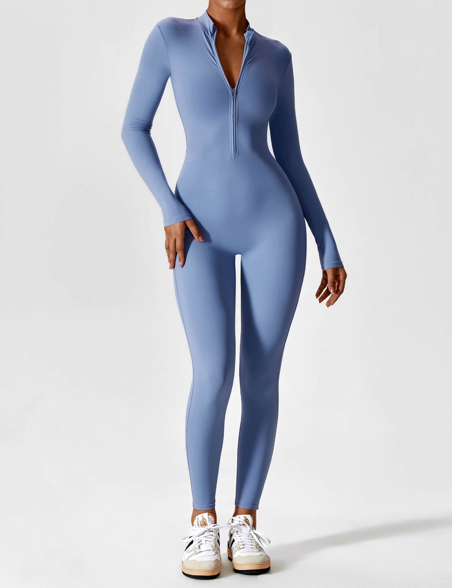 Long-Sleeved Stand Collar Jumpsuit for Women