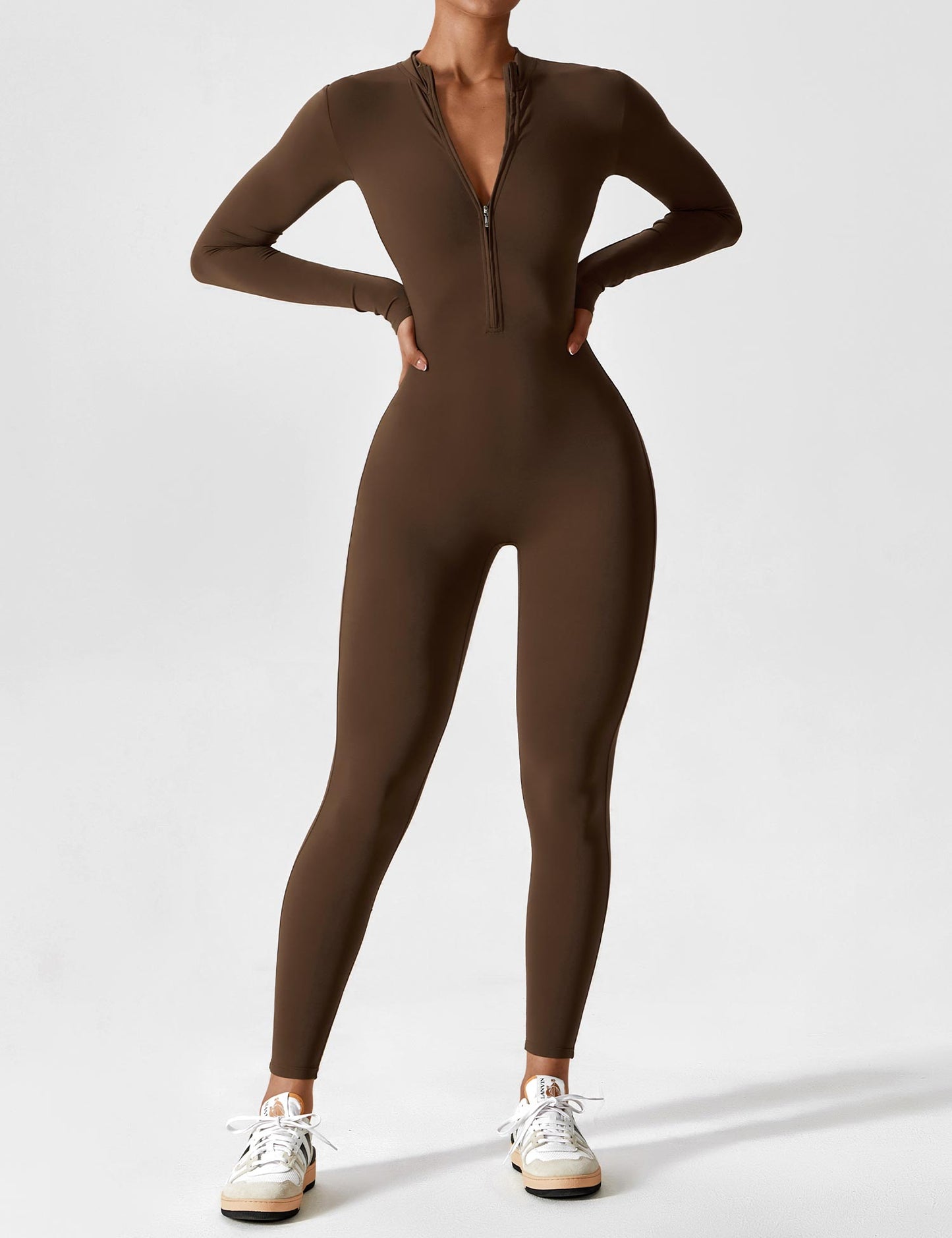 Long-Sleeved Stand Collar Jumpsuit for Women