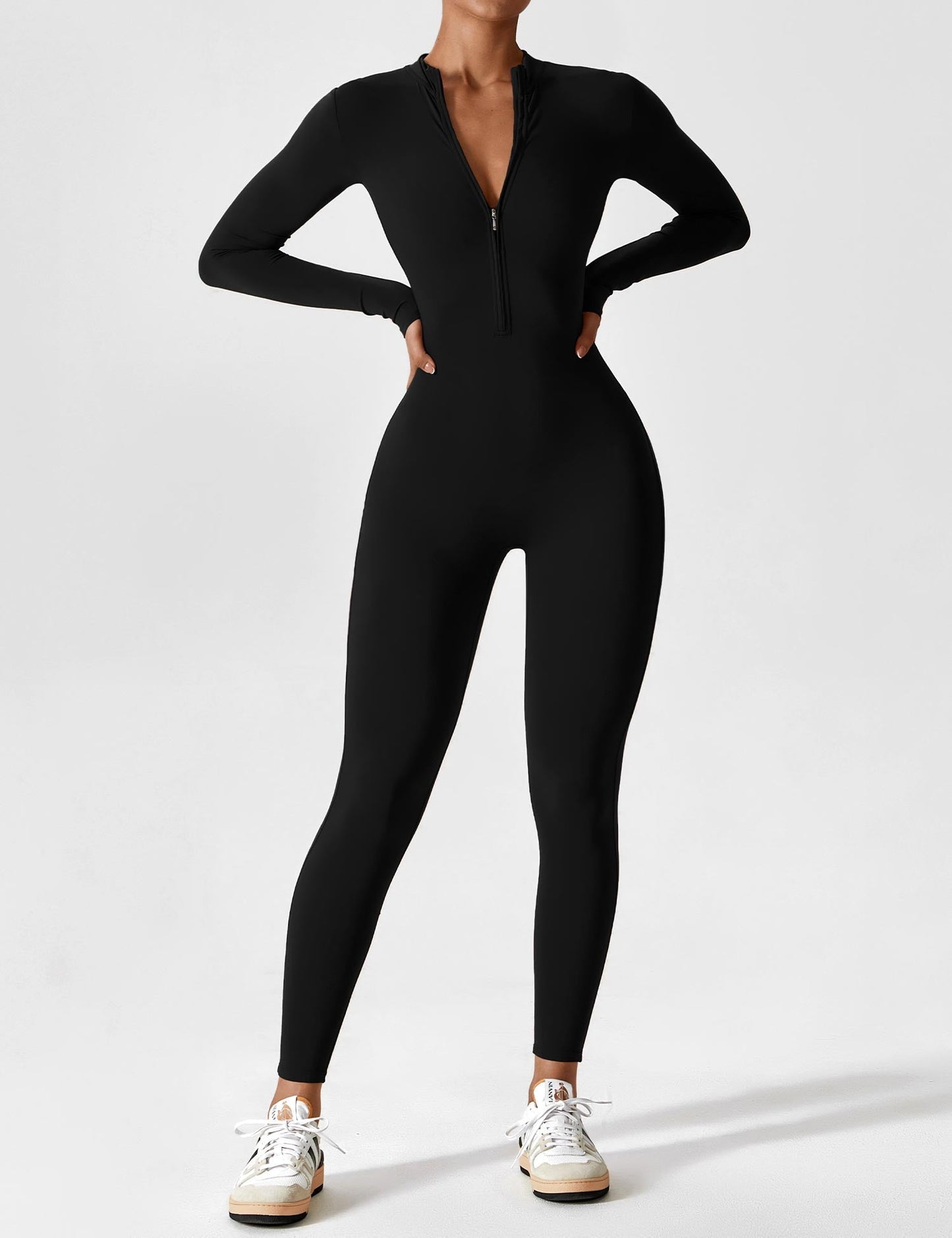 Long-Sleeved Stand Collar Jumpsuit for Women
