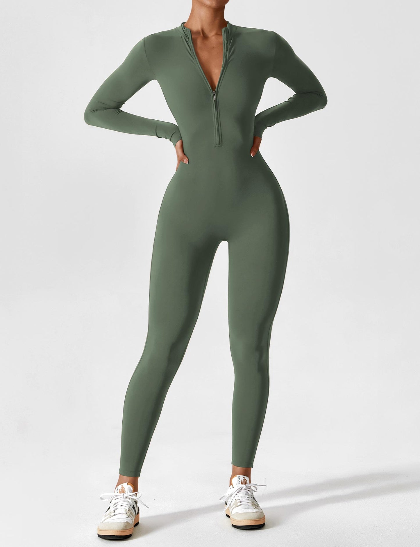 Long-Sleeved Stand Collar Jumpsuit for Women