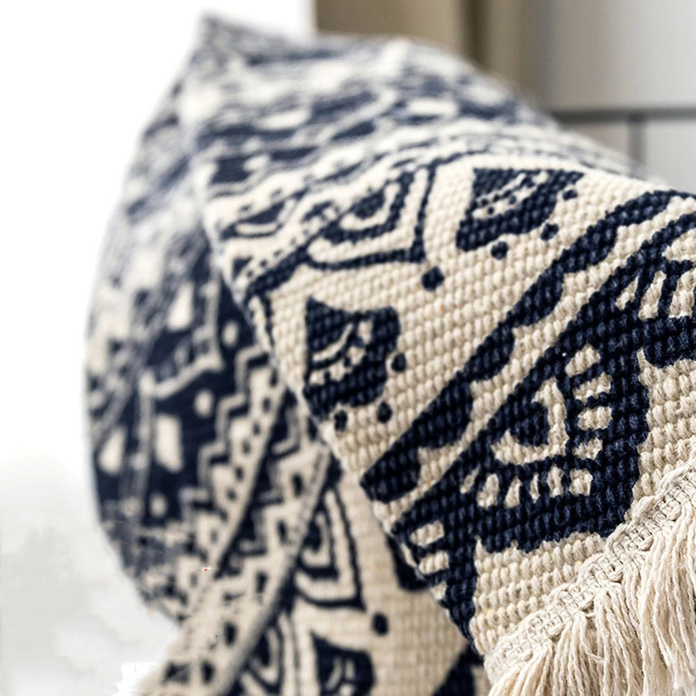 Mandala Accent Rug with Fringed Borders - 36 Inch Boho Style