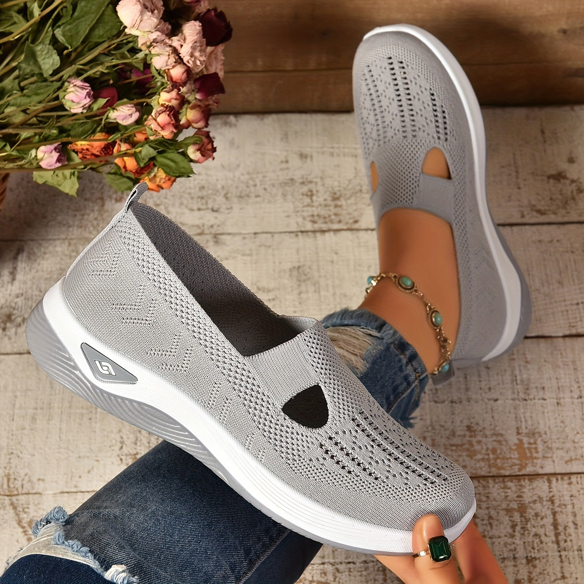 Lightweight Slip-On Shoes for Women with Orthopedic Comfort