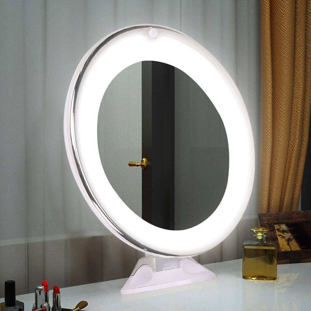 Natural Light Makeup Mirror with 10x Magnification and 360° Rotation