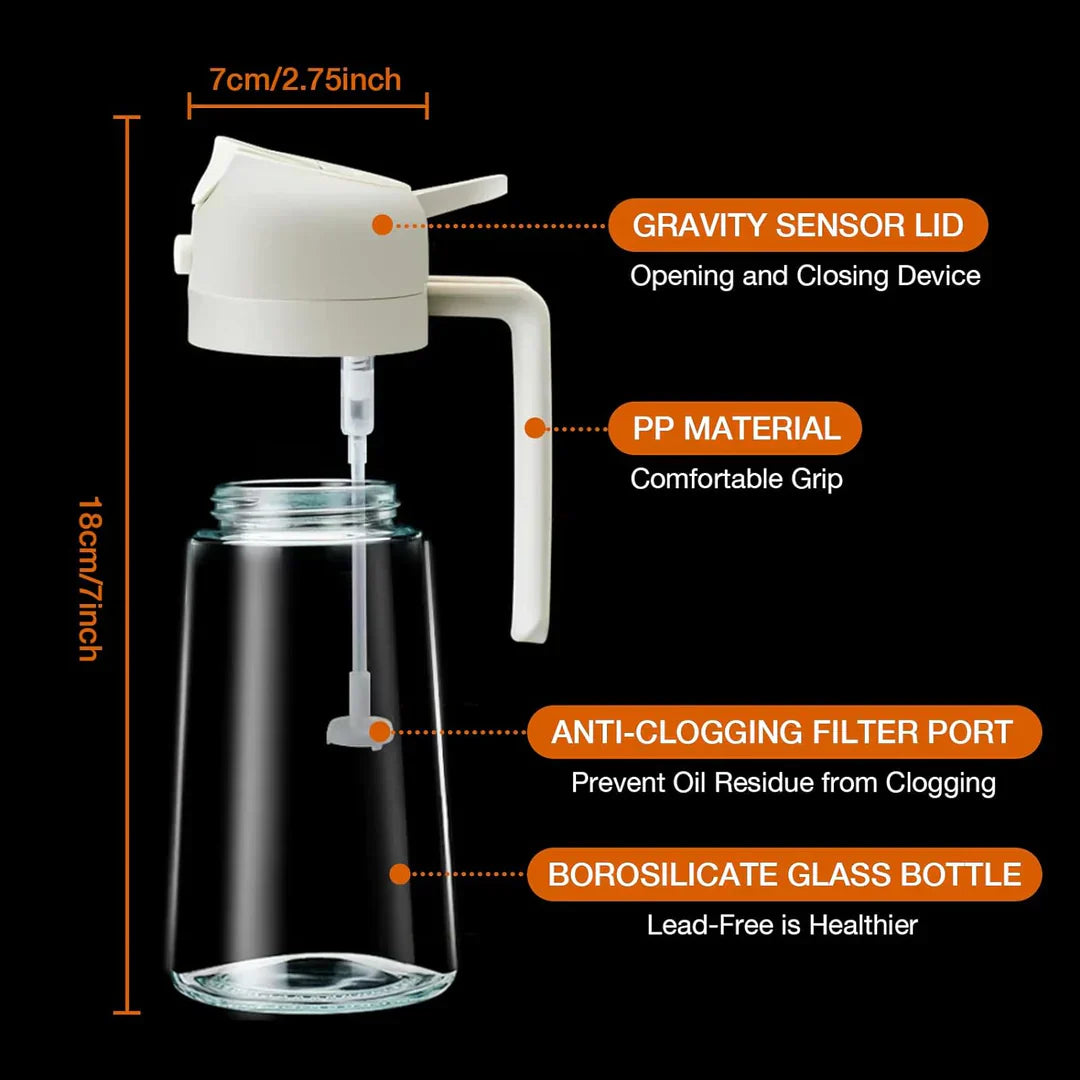 Refillable Glass Oil and Vinegar Spray Pourer