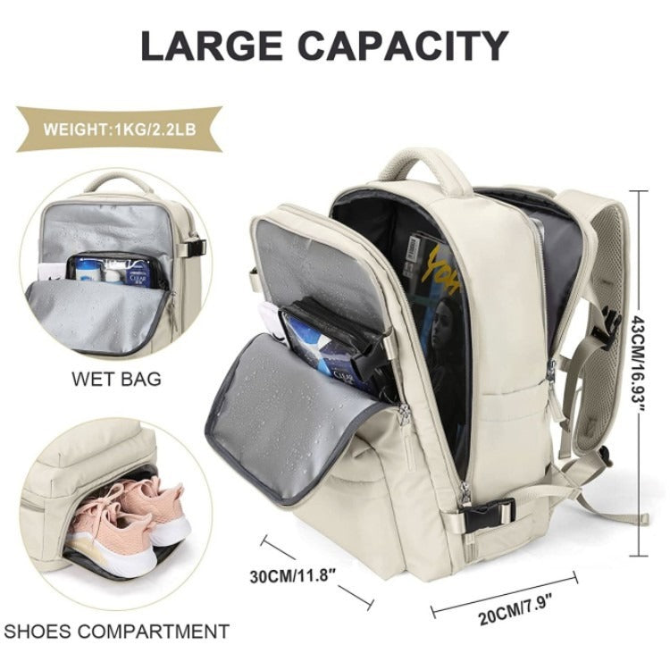 Waterproof Backpack with Laptop Compartment and Ergonomic Straps