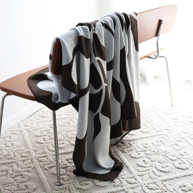 Modern Bohemian Cotton Throw Blanket – Cozy Abstract Design