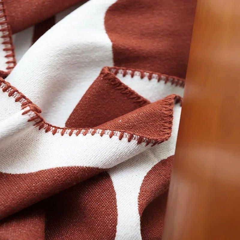 Modern Bohemian Cotton Throw Blanket – Cozy Abstract Design