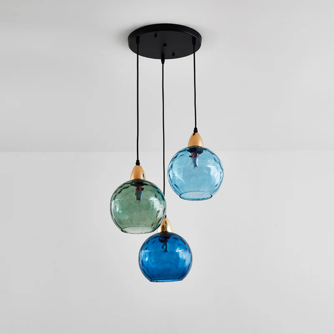 Modern Cluster Pendant Light with 3 Adjustable Glass Lamps