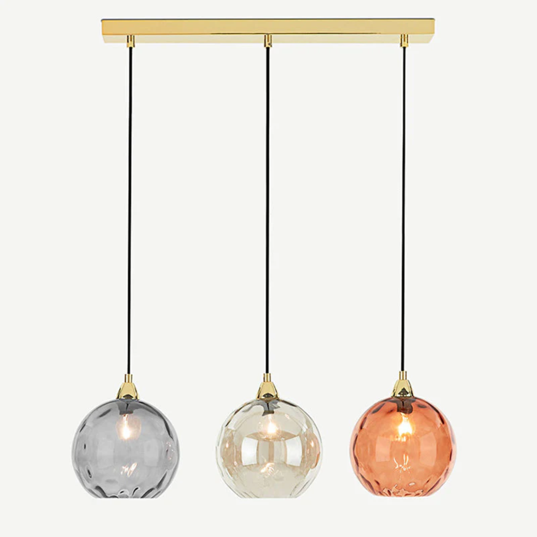 Modern Cluster Pendant Light with 3 Adjustable Glass Lamps
