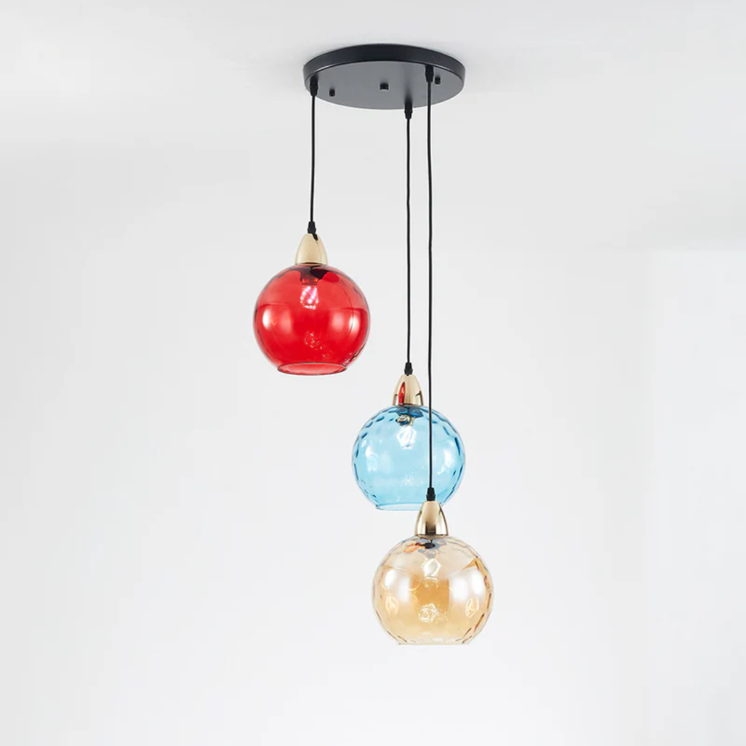 Modern Cluster Pendant Light with 3 Adjustable Glass Lamps