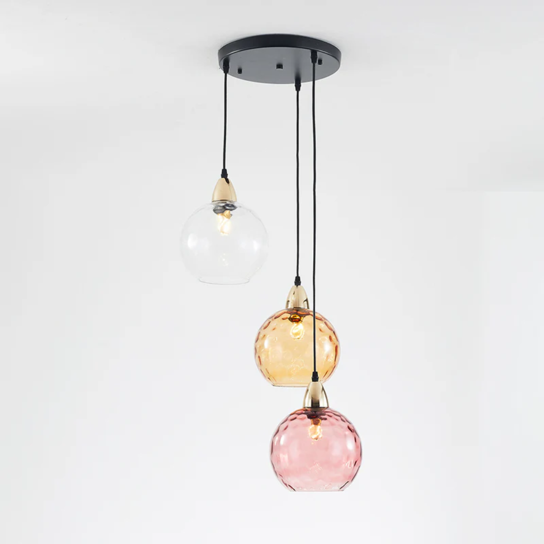 Modern Cluster Pendant Light with 3 Adjustable Glass Lamps