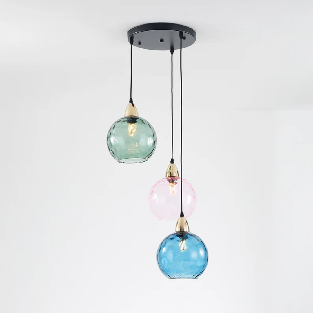 Modern Cluster Pendant Light with 3 Adjustable Glass Lamps
