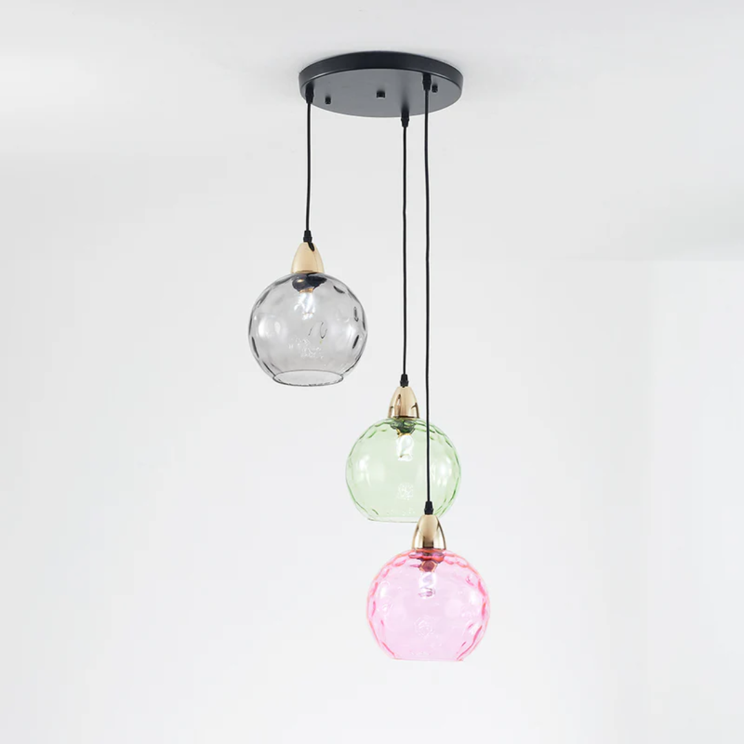 Modern Cluster Pendant Light with 3 Adjustable Glass Lamps