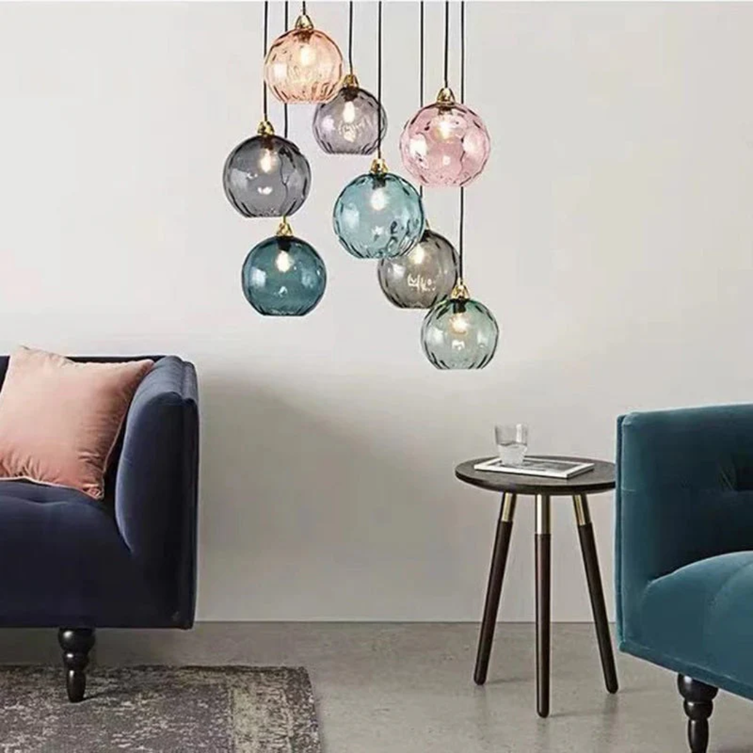 Modern Cluster Pendant Light with 3 Adjustable Glass Lamps