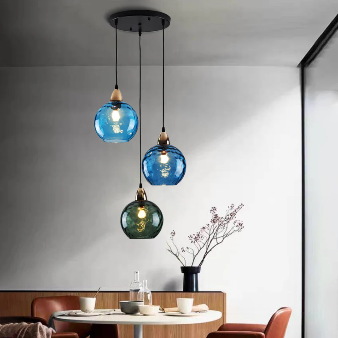 Modern Cluster Pendant Light with 3 Adjustable Glass Lamps