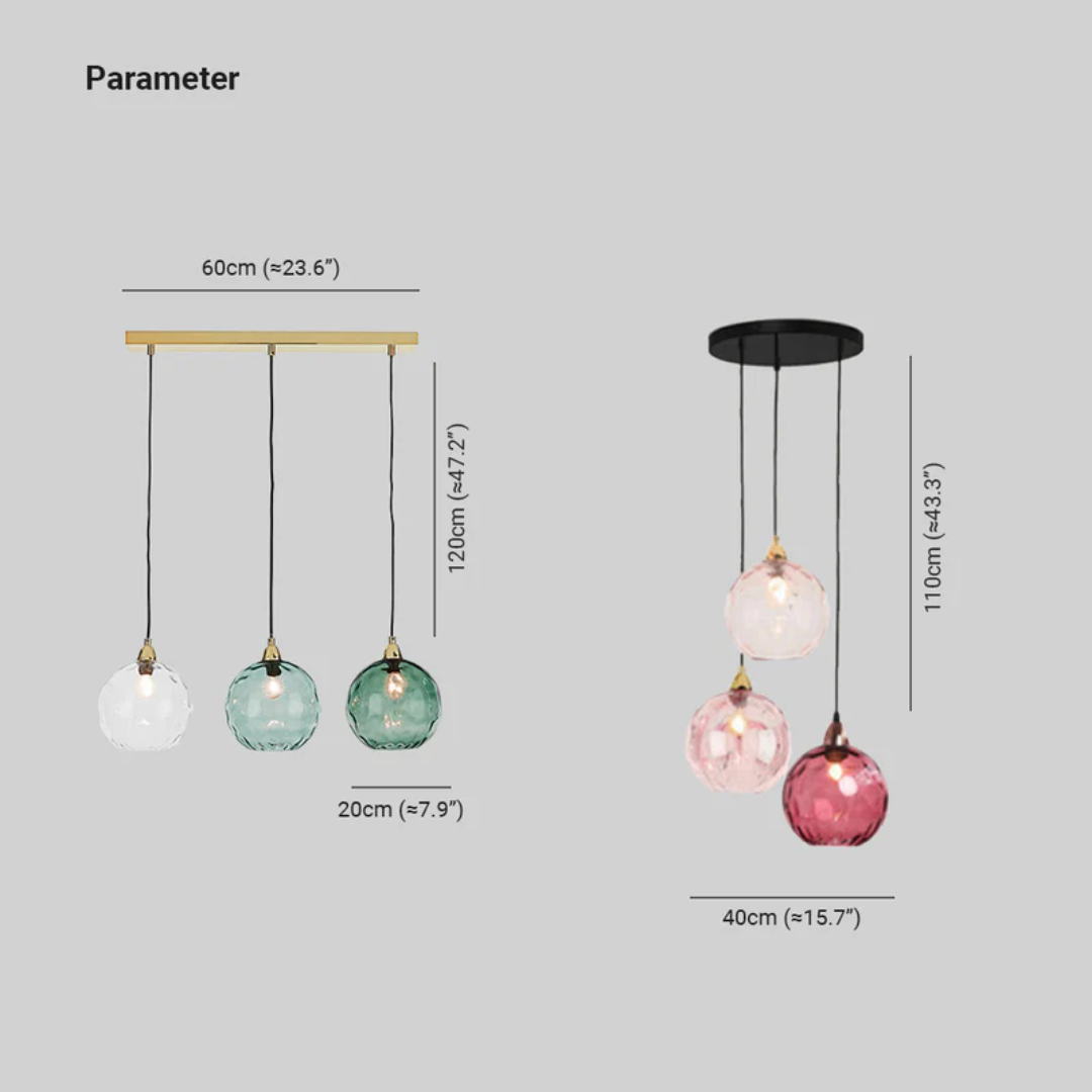 Modern Cluster Pendant Light with 3 Adjustable Glass Lamps
