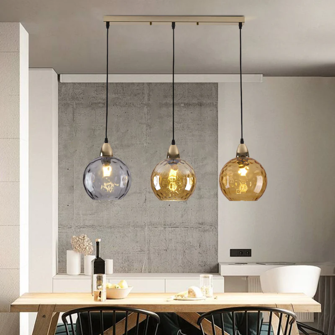 Modern Cluster Pendant Light with 3 Adjustable Glass Lamps