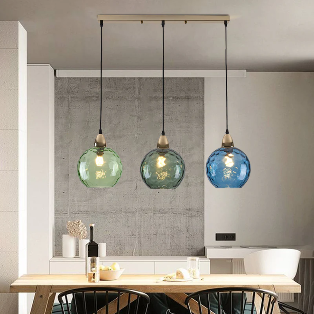 Modern Cluster Pendant Light with 3 Adjustable Glass Lamps