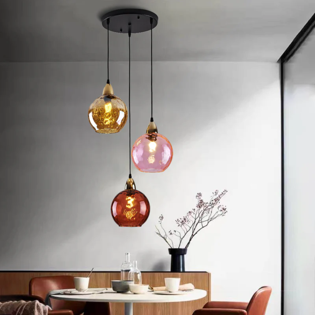 Modern Cluster Pendant Light with 3 Adjustable Glass Lamps