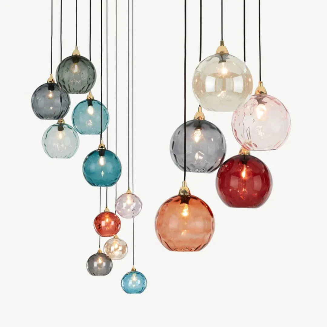 Modern Cluster Pendant Light with 3 Adjustable Glass Lamps