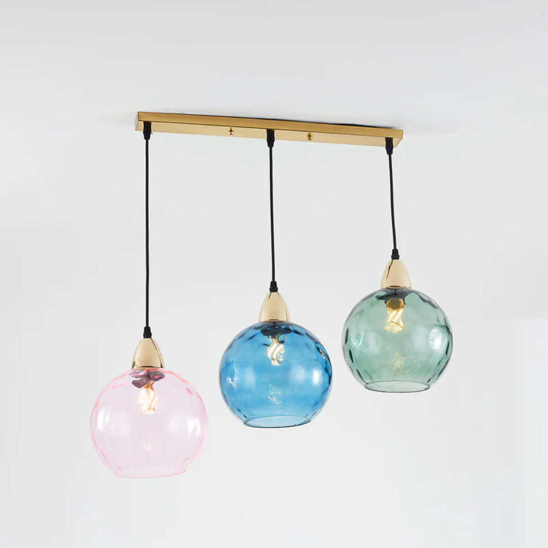 Modern Cluster Pendant Light with 3 Adjustable Glass Lamps