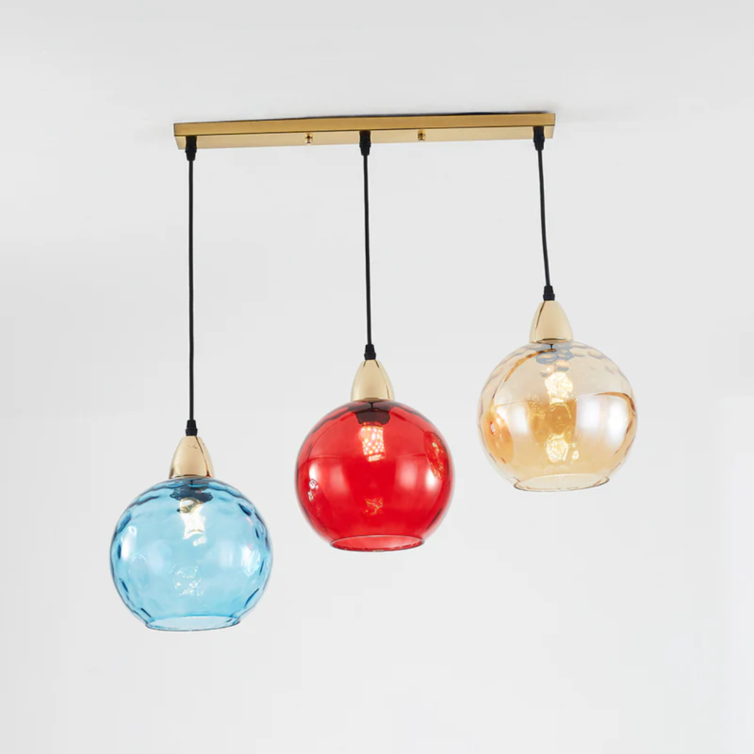 Modern Cluster Pendant Light with 3 Adjustable Glass Lamps
