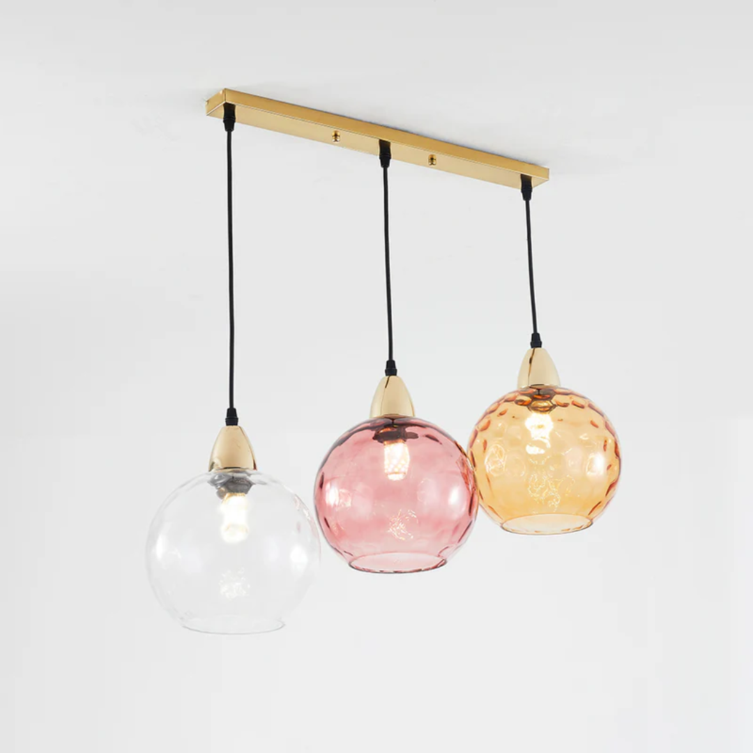 Modern Cluster Pendant Light with 3 Adjustable Glass Lamps
