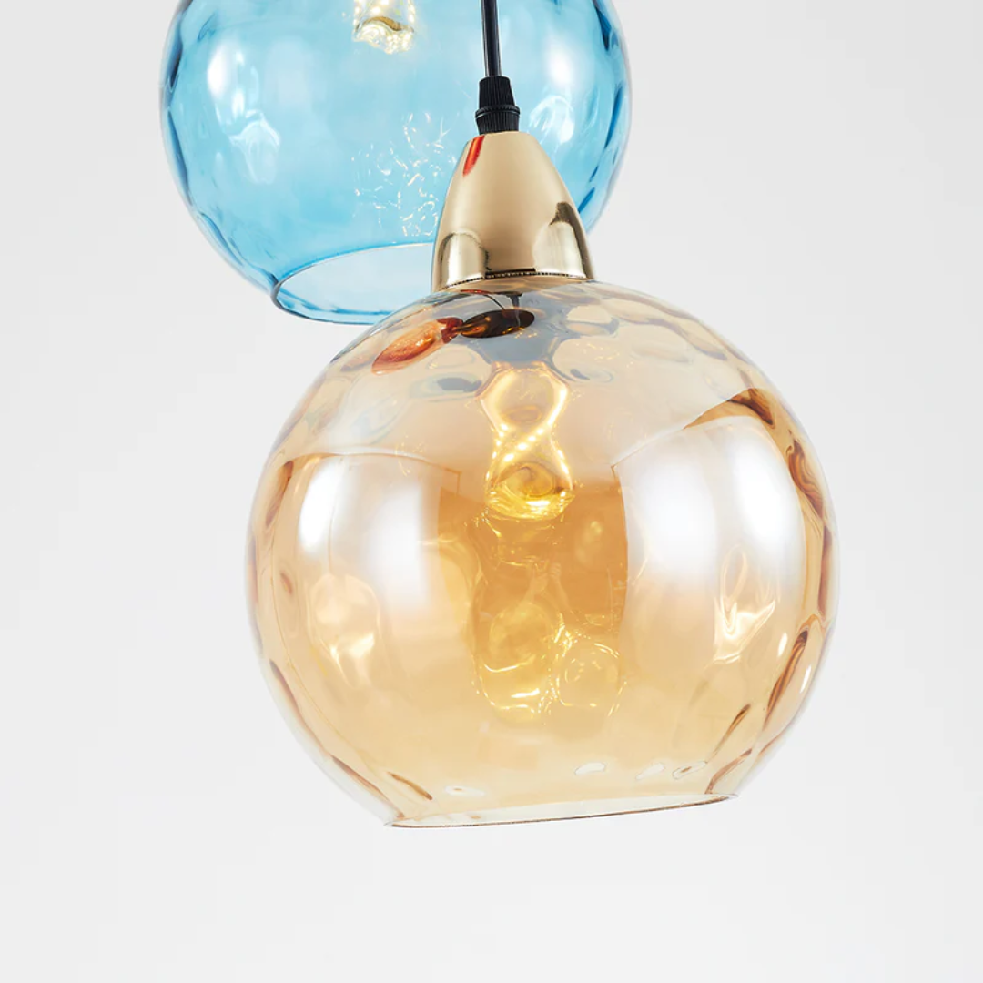 Modern Cluster Pendant Light with 3 Adjustable Glass Lamps