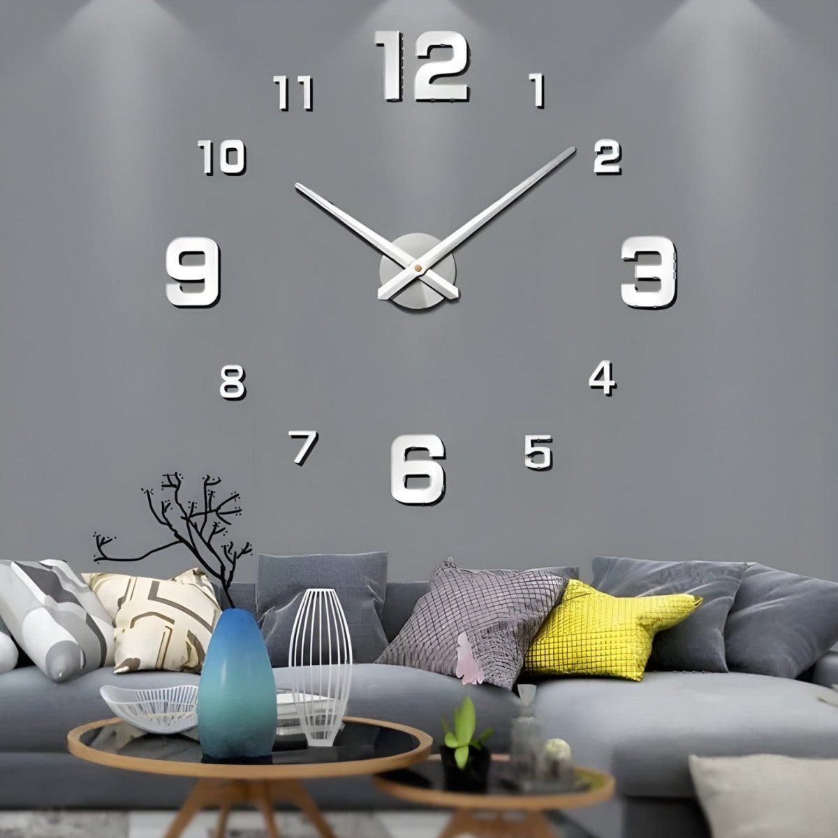 Modern Silent Wall Clock with Unique Number Design