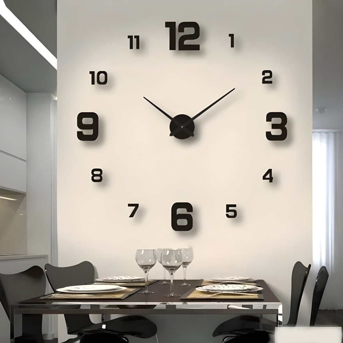 Modern Silent Wall Clock with Unique Number Design
