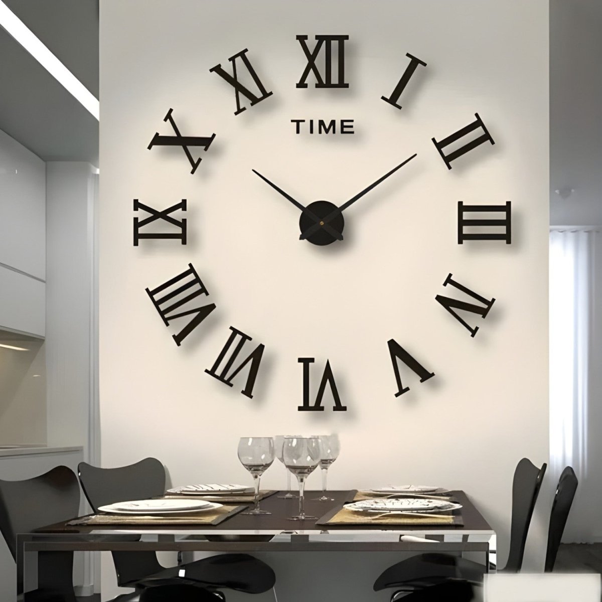 Modern Silent Wall Clock with Unique Number Design