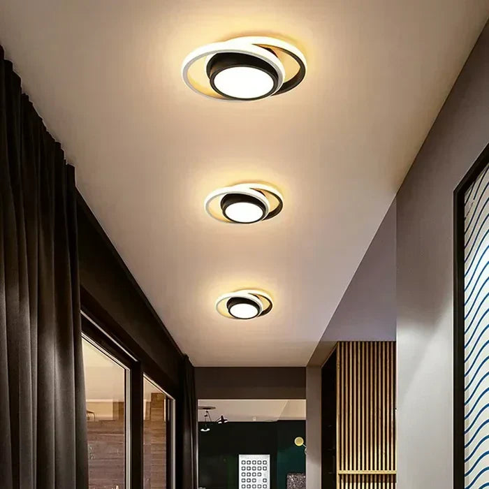 Modern LED Ceiling Light with Double Ring Design